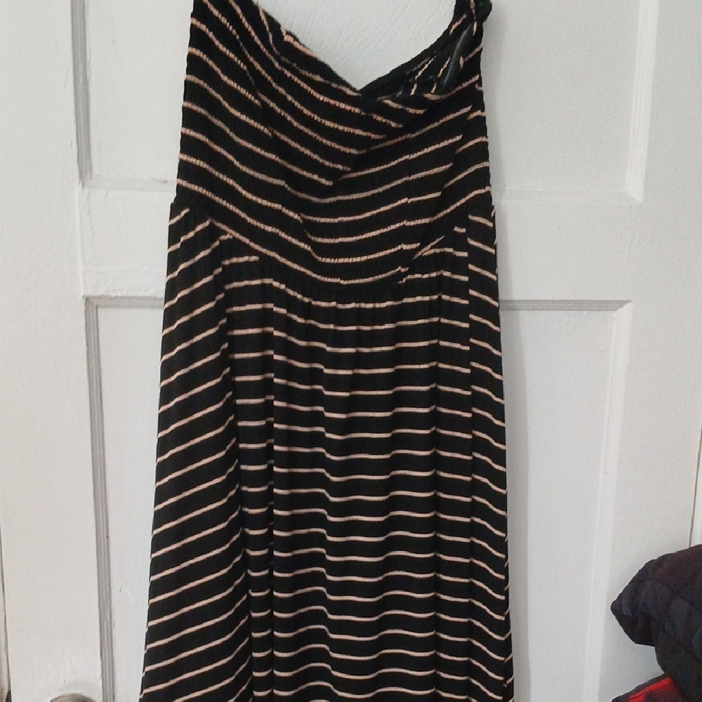 Black and Tan Striped Dress